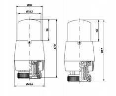 Varioterm Vario Term termostatinė galvutė Prestige GS.03-06C M30x1.5 blizgi balta 000M637A006