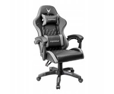 Kėdė Varr VARR GAMING CHAIR BACKREST+ARMRESTS REGULATION 2 PILLOWS FOTEL GAMINGOWY FIORANO REGULIACJA ATLOŠO IR PORANKIŲ 2 PAGALVĖS PILKA+JUODA [45841]
