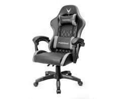 Kėdė Varr VARR GAMING CHAIR BACKREST+ARMRESTS REGULATION 2 PILLOWS FOTEL GAMINGOWY FIORANO REGULIACJA ATLOŠO IR PORANKIŲ 2 PAGALVĖS PILKA+JUODA [45841]