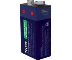 Baterija - Trust USB-C Įkraunama 9 V 400 mAh Ličio Jonų Baterija