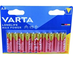 Varta Longlife Max Power AA baterijos, 10 vnt. (8+2)