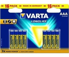Varta Varta BV-LL 16 AAA, Vienkartinė baterija, AAA, Šarminė, 16 vnt., Mėlyna, Geltona, 122 mm