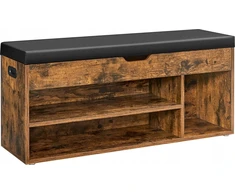 VASAGLE batų suoliukas su daiktadėže, 3 skyriai, 100 × 30 × 44 cm, LHS130B01