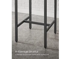 VASAGLE baro stalas, kvadratinis, plieno rėmas, 60x60x92 cm, industrinis, rudas ir juodas, LBT25X