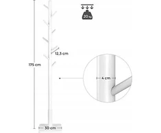VASAGLE pastatoma medinė drabužių kabykla su 8 kabliais, RCR010W02