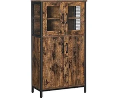 VASAGLE vonios kambario spintelė su stiklinėmis durelėmis 60 x 30 x 108 cm LSC260B01