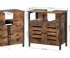 Songmics Vasagle Waschbeckenunterschrank Vintagebraun-Juodas