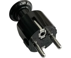 Wtyczka Tiesus Uni-Schuko kištukas 16A, 230V, juodas