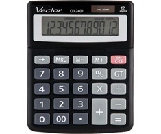 Men's Vector Vector KAV DK-222 office skaičiuotuvas, 12 digits, 103 x 137 mm, juodas