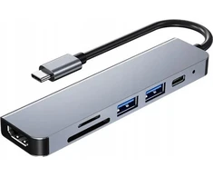 Vega ECOBOX ADAPTER C TYPE-C DALYTUVAS HDMI + TYPE-C + USB + DEX kortelių skaitytuvas>