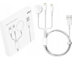 „Vega“ įkroviklis INDUKCINIS ĮKROVIKLIS „IPhone“ USB „Apple“ laikrodžio kabelis 3IN1 APPX>