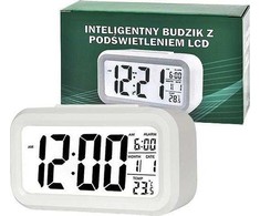 Vega LAIKRODIS PATIKIMAS ŽADINtuvas DIDELIS LCD Baltas ZG21>