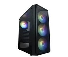 Vein X Obudowa VeinX VeinX case ME19A Mid Tower, bez zdroje, 1x USB3.0, 1x USB2.0, 4x 120mm ARGB Fan, 1x ARGB Controller, juoda