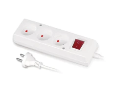 Velstro Ilgintuvas su jungikliu, 3 lizdų, bekontaktis, 10A, 5m, baltas PS-360WS T-106070