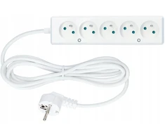 Velstro Prailgintuvas 5 lizdų su/be 10A 5m /OMY 3x1/ baltas PS-570 T-105820