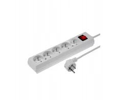 Plastrol Velstro Przedłużacz su wyłącznikiem 5-gniazd su/u 10A 5m /OMY 3x1/ balta PS-570WS T-106020