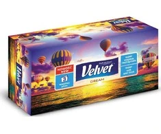Kosmetinės servetėlės Nature Velvet 3-sluoksnės/90vnt.