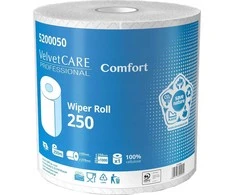 Velvet Velvet „Care Comfort“ 250 m, 2 vnt., celiuliozės baltos spalvos valytuvų ritinėlis
