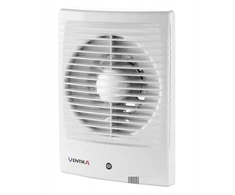 Ventika Ašinis ventiliatorius 100mm 230V 98m3/h 14W 34dB IP34 standartinis baltas su laikmačiu FORTE D100M3WC