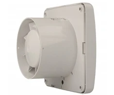 Ventika ašinis ventilatorius fi 125 230V 9,4W 158m3/h 31dB rutuliniai guoliai standartinis baltas SOLID SILENT D125SR