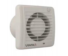 Ventika Ašinis ventiliatorius fi 125 230V 9.4W 158m3/h 31dB rutuliniai guoliai su higrostatu ir laikmačiu, baltas SOLID SILENT 7BD21