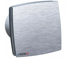 Ventika Ištraukiamasis ventiliatorius Ø 100 230V 14W 88m3 33dB su drėgmėmatiku ir laikmačiu, aliuminis MODERN TEKNO D100LDAOH