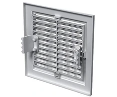 Ventika Vėdinimo grotelės MWR 205X205mm su tinkleliu ir tvirtinimo laikikliais baltos spalvos MWR205X205