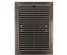 Ventika Vėdinimo grotelės MWR 250X180mm su tinkleliu ir tvirtinimo laikikliais pilkos spalvos MWR250X180GR