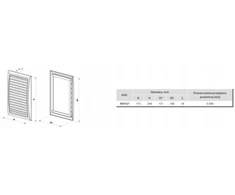 Ventika Vėdinimo grotelės su tinkleliu 172x247mm satinas MW127SAT