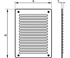 Ventika Vėdinimo apsauga su tinkleliu 165x230mm metalinė chromuota WX909CHR