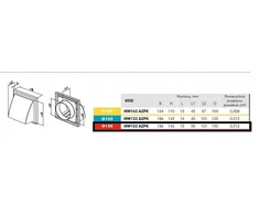 Ventika Sieninis išėjimas su atbuliniu vožtuvu ir gaubtu fi 150mm ruda MW152AZPKBR