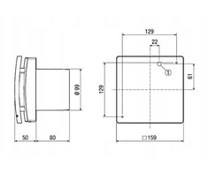 Ventiliatorius Maico Ventilatoren Hardi Wentylator do małych pomieszczeń MAI ECA 100 ipro H (0084.0203)