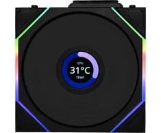 Lian Li UNI FAN TL Wireless LCD korpuso ventiliatorius, ARGB, PWM – 120 mm, juodos spalvos