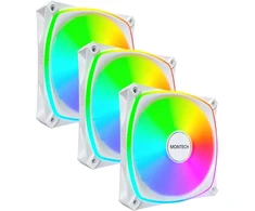 Montech AX120 PRO PWM Fan, ARGB – 3-Pack, 120mm, baltas