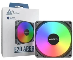 Ventiliatorius Montech E28 ARGB PWM juodas 120 mm ventiliatorius