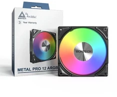 Ventiliatorius Montech Metal Pro 12 ARGB PWM juodas 120 mm ventiliatorius