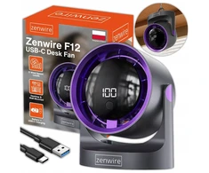 „Zenwire Mini ventiliatorius“ – mažas stalinis biurinis ventiliatorius, tylus, galingas, USB-C, nešiojamas