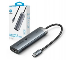 „Vention 5-in-1“ USB-C šakotuvas, 100 W, PD, 5 Gbps, 4K@60 Hz