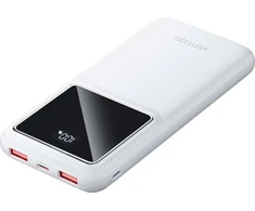 Vention išorinė baterija, , FHKW0, 10000mAh, Micro-USB, USB-C, 2xUSB-A, 22,5 W (balta)