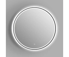 Vonios veidrodis VENTO PARMA 60, LED 5000-5500K, sens. jungikl., juodos sp. rėmas, Ø60 cm