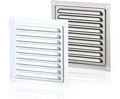 Vents Grotelė metalinė (su tinkleliu, balta) 125x125