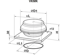Vents Stogo ventiliatorius 98W 555m3/h 150mm (VKMK150)