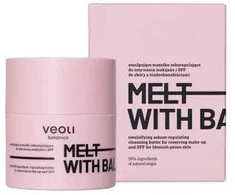 Veoli Botanica „Melt With Balance“ emulsinis riebalų išsiskyrimą reguliuojantis makiažo valiklis ir SPF spuoguotai odai, 40 g