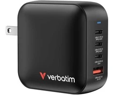 Wall Charger Verbatim Mini GaN 100W 3xUSB-C PD/1x USB-A QC juodas 32231