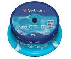 Verbatim CD-R AZO Crystal 0,7 GB, 52 x, 25 Pakuotės velenas