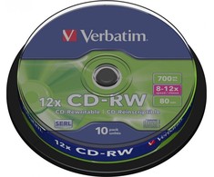 Verbatim CD-RW 700 MB 12x10 vienetų (43480)