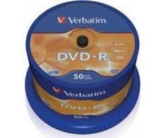 Verbatim DVD- R 4.7 GB 16x 50 vienetų (43548)