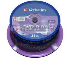 Verbatim DVD + R DL 8,5 GB 8x 25 vnt (V43757)