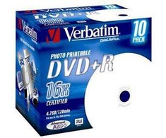 Verbatim DVD + R 4,7 GB 16x10 vnt (43508)