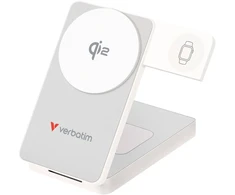 Verbatim Powerbank Charge n Go Qi2 5/9/12V telefono, laikrodžio, Airpods įkrovimas 10000mAh magnetinis tvirtinimas baltas (32296)